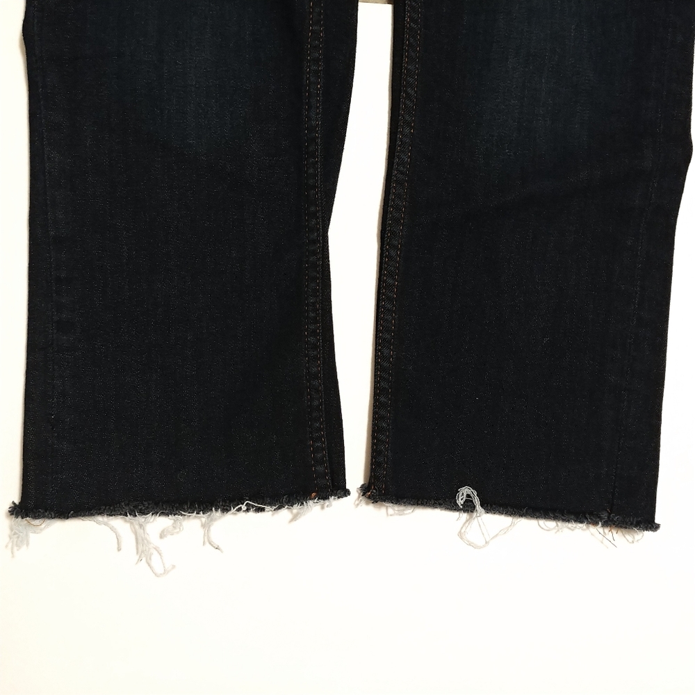 SOLD! H&M Skinny High Rib Mama Full Panel Raw Hem Dark Wash Denim Jeans 14 - Picture 15 of 16